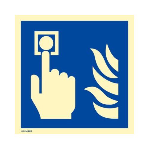 moedel Brandschutzschild „Hausalarm (Brandmelder-Flamme)“, Kunststoff, langnachleuchtend, B 200 x H 200 mm