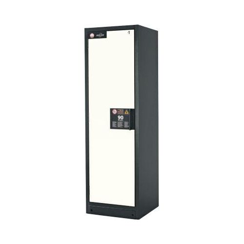 Sicherheitsschrank Typ 90 Asecos Q-CLASSIC-90 asecos, B 600 mm, Tür links, 3 Böden, reinweiß