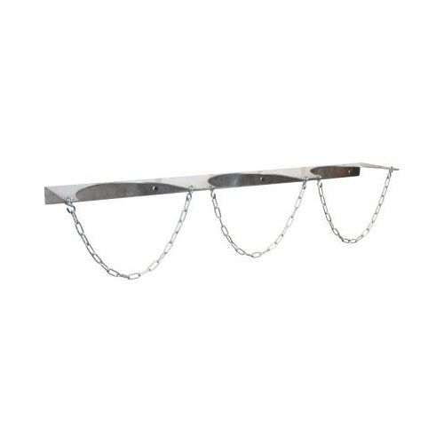 BAUER Gasflaschen-Wandhalterung GWH 320-III, Platz für 3 Gasflaschen bis ø 320 mm, L 1180 x B 180 x H 50 mm, feuerverzinkt, mit Kettensicherung