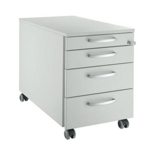 Schäfer Shop Genius Rollcontainer 1233, mit Griff rund, B 435 x H 577 mm, lichtgrau/lichtgrau/lichtgrau
