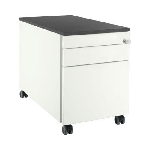 Schäfer Shop Select Rollcontainer 126, 1 Utensilienauszug, 1 Hängeregistratur-Auszug, 2 Schubladen, mit Griffnut, B 435 x T 765 x H 577 mm, weiß/graphit