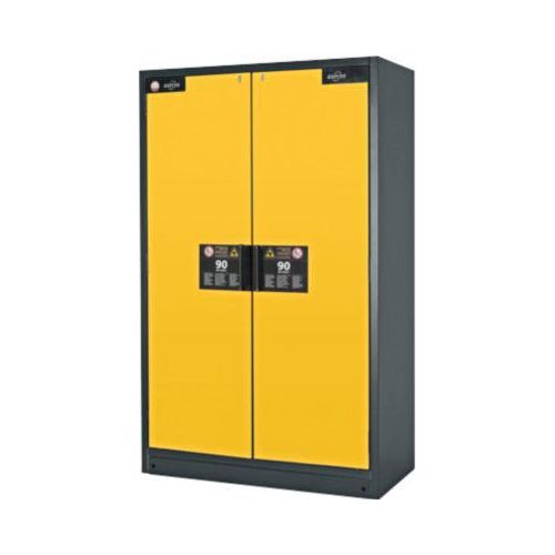 Sicherheitsschrank Typ 90 Asecos Q-CLASSIC-90, B 1200 mm, 4 Auszüge, sicherheitsgelb