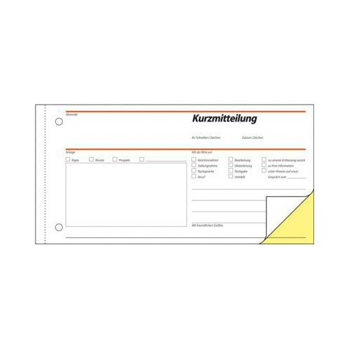 sigel® Kurzmitteilung SD008, 1/3 DIN A3 quer, 2 x 40 Blatt