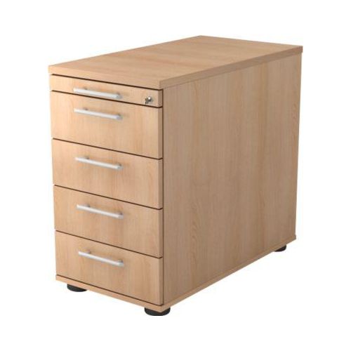 Standcontainer ULM, 4 Schübe, B 428 x T 800 x H 720-760 mm, Eiche-Dekor