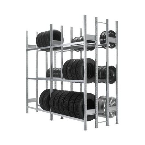 Räderregal R 3000, Grundregal, H 2490 x B 1283 mm, 3 Traversenpaare