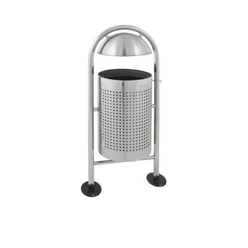 Runder Abfallbehälter mit Regendach