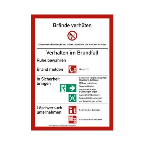 Kunststoffschild "Brandschutzordnung"