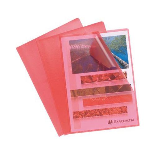 Exacompta Sichthülle, DIN A4, genarbt, 100 Stück, rot
