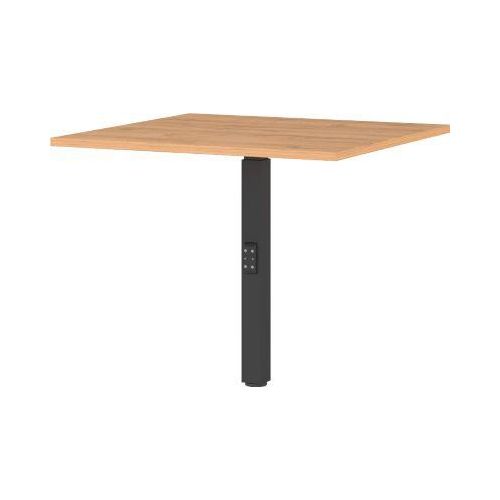 Eckverbindungsplatte Agenda Home, mechanisch höhenverstellbar, B 800 x T 800 x H 680-910 mm, Grandson-Eiche/Schwarz