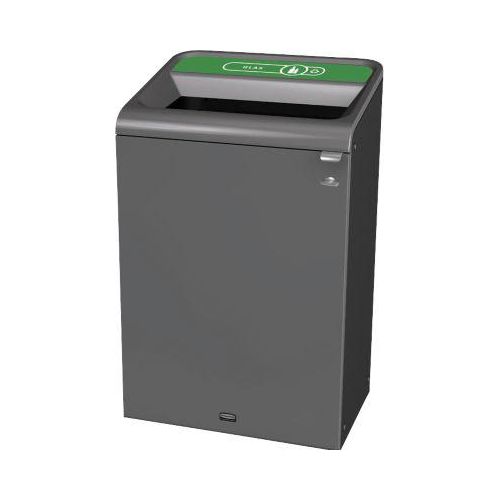 Recyclingstation Rubbermaid Configure, für Glas, 125 l, Magnetverbindung, B 495 x T 610 x H 975 mm, grün