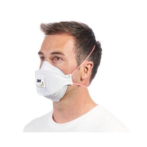 Atemschutzmaske 3M Aura Cool Flow 9332+, Einweg, Typ Partikelmaske FFP3, EN 149:2001 + A1:2009, mit Ventil, Polypropylen, weiß, 10 Stück