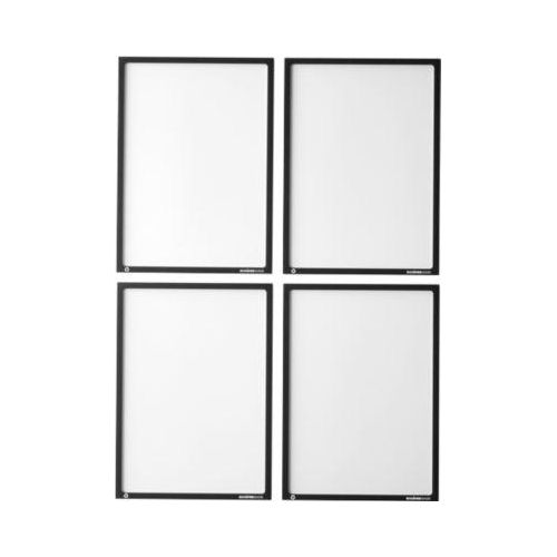 Schäfer Shop Select Magnetrahmen Recycling, für A4-Dokumente, UV-beständige aus bis zu 85% recycelter PET-Folie, schwarz, 4 Stück
