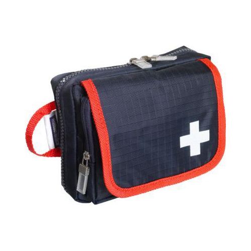 Verbandtasche TRAVEL, inkl. bedarfsgerechter Füllung für unterwegs, B 170 x T 60 x H 120 mm, Nylon, blau-rot