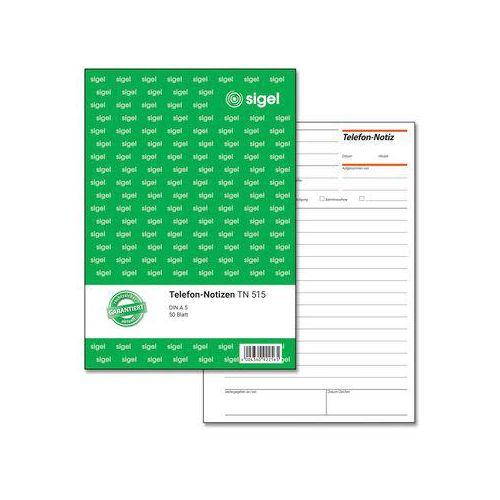 sigel® Telefon-Notiz TN515, DIN A5 hoch, 50 Blatt