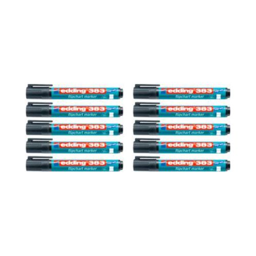 edding 383 Flipchart-Marker, Keilspitze, schwarz, 10 Stück