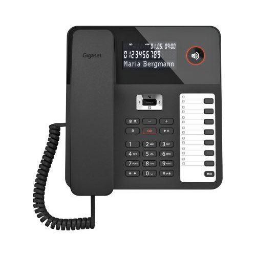 Gigaset Wand- und Tischtelefon DESK 800A, Anrufbeantworter, LCD-Anzeige, schwarz