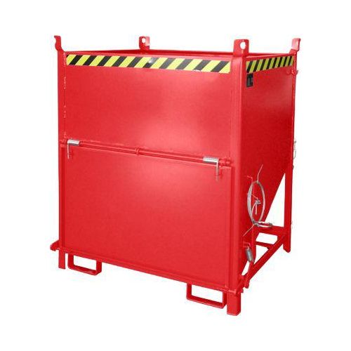 Bauer Silobehälter SGK 100, Zugseil-Entleerung, L 1000 x B 1200 x H 1405 mm, 1 m³, bis 1500 kg, Stahl, Feuerrot