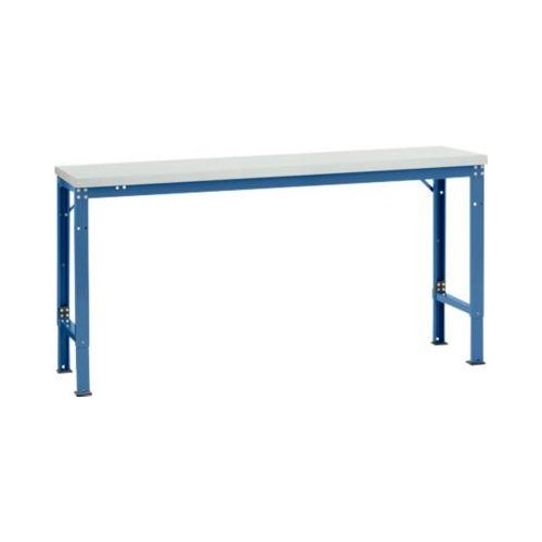 Manuflex Grundtisch UNIVERSAL Spezial, 1750 x 800 mm, Melamin lichtgrau, brillantblau