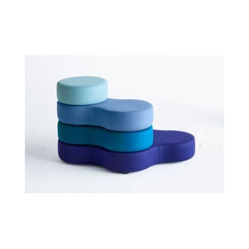 Sitzsystem TAPA Round II, Stoff, modular, mit Drehmechanismus, B 1090 x H 620 mm, blau/blau
