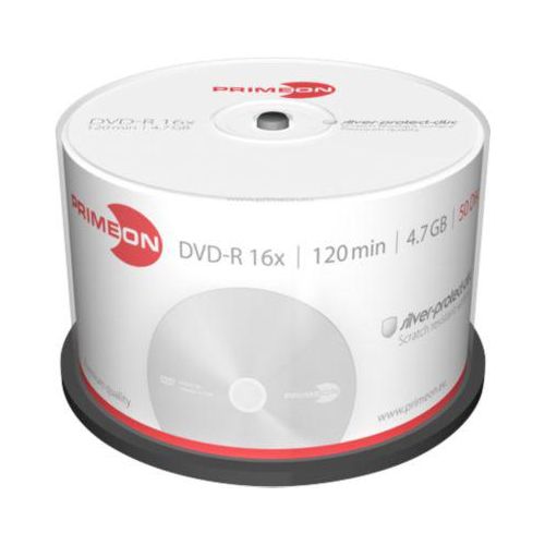 PRIMEON DVD-R, bis 16fach, 4,7 GB/120 min, 50er-Spindel