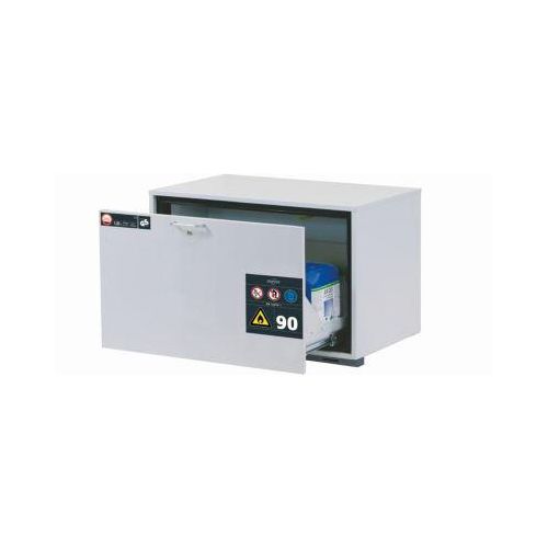 Sicherheitsunterbauschrank Typ 90 asecos UB-S-90, Schublade, Front Lichtgrau, B 893 x T 574 x H 600 mm