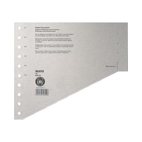Staffeltrennblätter Nr. 1651, DIN A4, grau, 200 g/m², 100 Stück