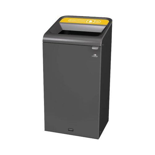 Recyclingstation Rubbermaid Configure, für Kunststoff, 87 l, Magnetverbindung, B 495 x T 489 x H 975 mm, gelb