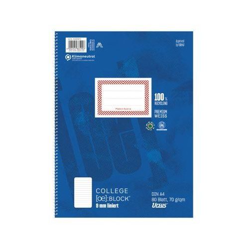 Ursus® Ö-Collegeblock, A4, 80Bl. 9mm liniert