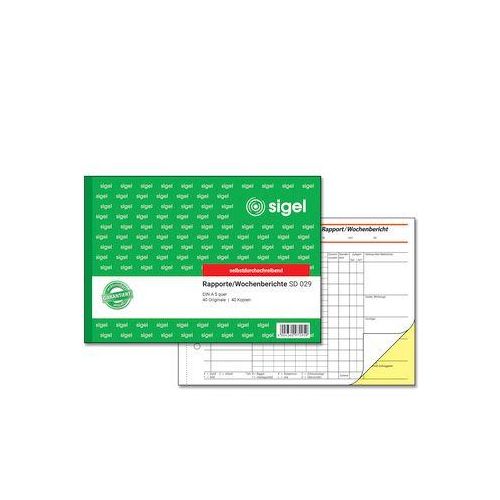 Rapport/Wochenbericht Sigel SD029, selbstdurchschreibend, DIN A5 quer, 2 x 40 Blatt