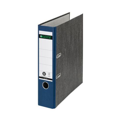 Ordner LEITZ® 1080, DIN A4, Rückenbreite 80 mm, Griffloch, geklebtes Rückenschild, Hartpappe, 1 Stück, blau