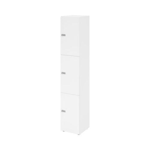 Schließfachschrank Topas Line, 6 Ordnerhöhen, 3 Fächer, Zahlenschloss, B 400 x T 420 x H 2156 mm, weiß/weiß
