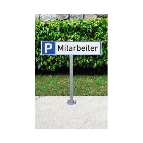 moedel Stahlspieß, zum Einschlagen von Parkplatzreservierungs-Schildern, Bodenplatte, inkl. Schauben, ohne Schild, H 500 mm, Stahl verzinkt