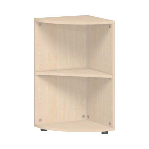 Eckabschlussregal PALENQUE, 2 OH, B 400 x T 400 x H 752 mm, Ahorn