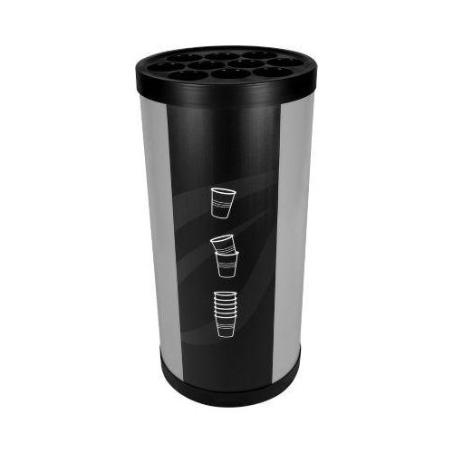 Bechersammler JUNIOR Schwarz, Einwurföffnung 80 mm, 10 Röhren
