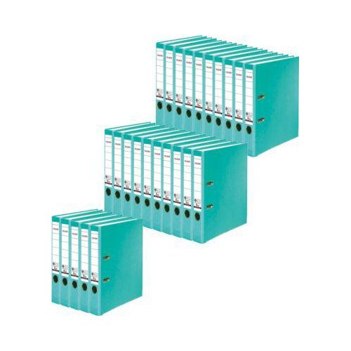 FALKEN Recycolor Ordner, DIN A4, Rückenbreite 50 mm, 25 Stück, türkis