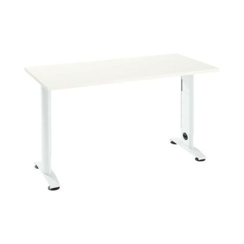 Home Office Tisch Login, C-Fuß, B 1300 x T 650 mm, weiß/verkehrsweiß