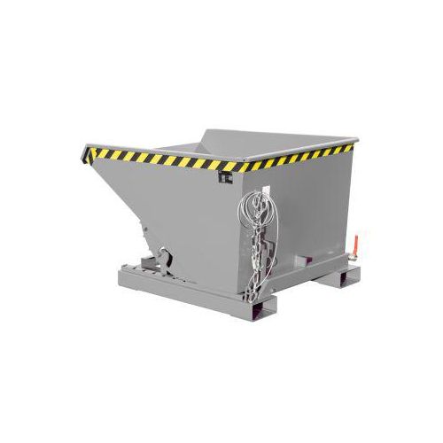 Bauer EXPO® E-600, Späne-Kippbehälter Typ E, mit Siebblech, öl- & wasserdicht, staplertauglich, B 1070 x H 1260 x H 835 mm, mausgrau RAL 7005