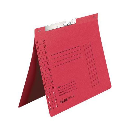 Pendelhefter Falken, Format A4, für bis zu 200 Blatt, Schlitzstanzung, Behördenheftung, Recycling-Karton, rot, 50 Stück