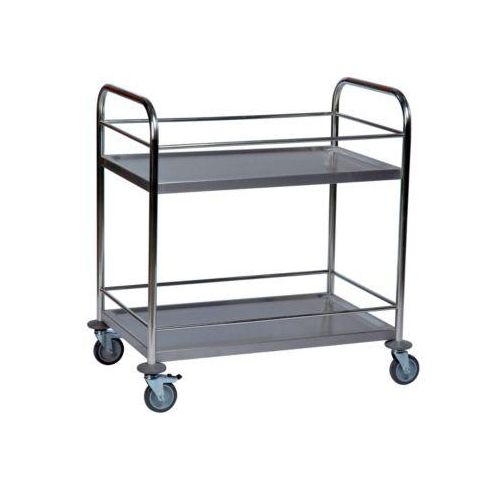 Edelstahl-Tischwagen 2 Etagen, mit Berandung, 825 x 500 mm