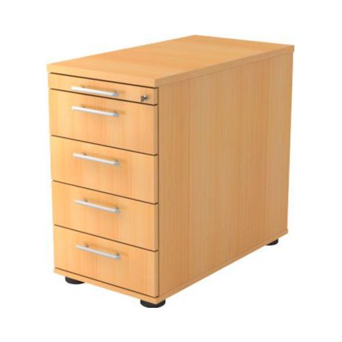 Standcontainer ULM, 4 Schübe, B 428 x T 800 x H 720-760 mm, Buche-Dekor