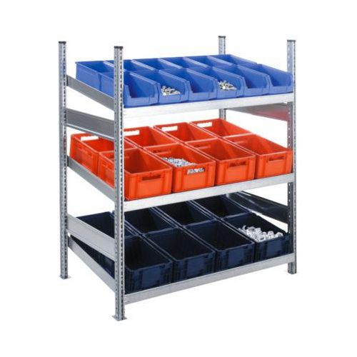 Komplettregal MBR 3000, Anbaufeld, 3 schräge Fachebene, 1536 x 600 x 1292 mm