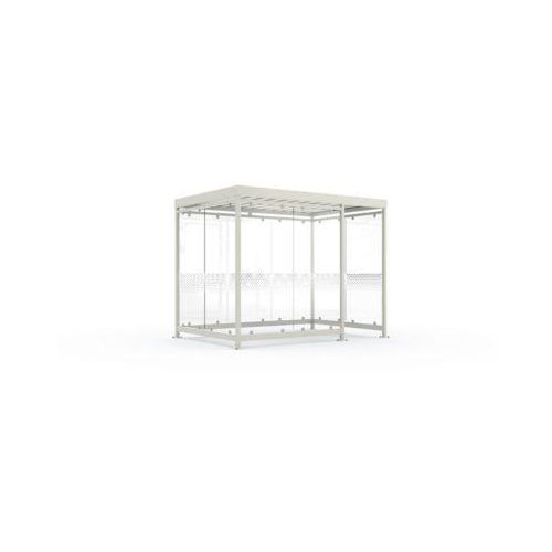 Überdachungssystem WSM Köln K3 d/b, B 3180 x T 2165 x H 2510 mm, fertig montiert, grauweiß RAL 9002