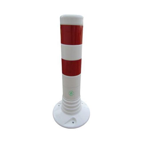 Sperrpfosten Temka Flexipfosten, TPE, selbstaufrichtend, retroreflektierend, H 450 mm, weiß/rot