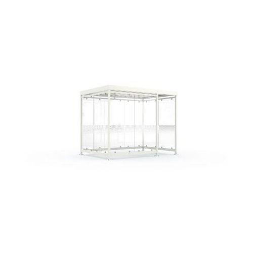 Überdachungssystem WSM Köln K3 d/b, B 3180 x T 2165 x H 2510 mm, fertig montiert, verkehrsweiß RAL 9016