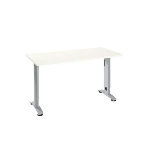 Home Office Tisch Login, C-Fuß, B 1300 x T 650 mm, weiß/weißalu