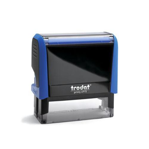 Adress-Stempel trodat® Printy 4915, Gehäusefarbe blau & Stempelabdruckfarbe schwarz