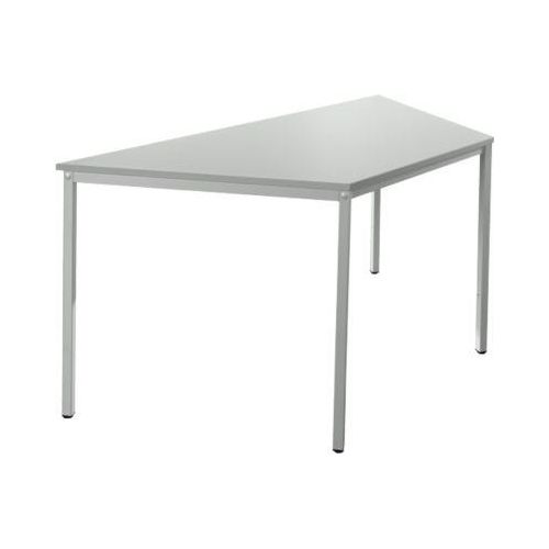 Schäfer Shop Pure Stahlrohrtisch, Trapez, Quadratrohrfuß, B 1600 x T 800 x H 720 mm, lichtgrau/lichtgrau
