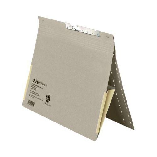 Pendelhefter Falken, Format A4, für bis zu 200 Blatt, 2 Fächer, Schlitzstanzung, Behördenheftung, Tasche, Recycling-Karton, grau, 50 Stück