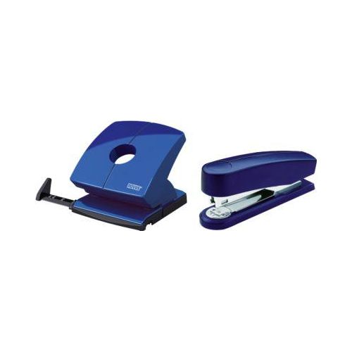 Sparset Novus Hefter B2 + Locher B 230, Heftleistung 25 Blatt, Lochleistung 30 Blatt, blau