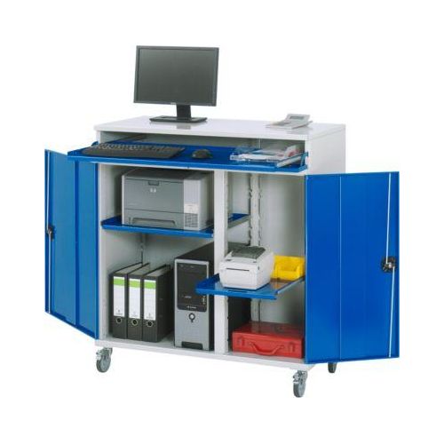 Computer-Schrank Typ 1100T-M60, B 1100 x T 520 x H 1060 mm, mobil